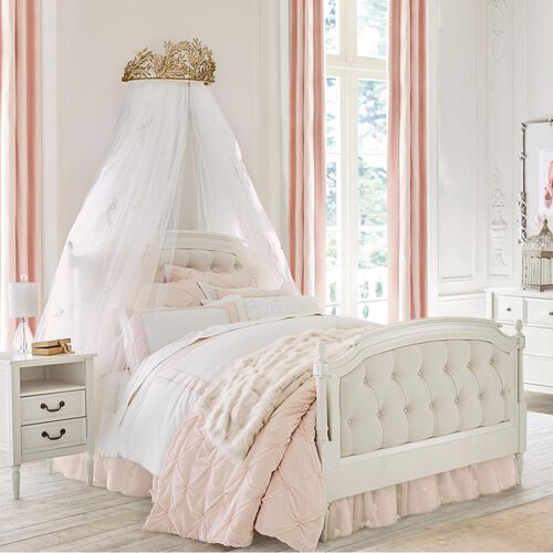 Pottery Barn Kids Blythe King Single Bed French White